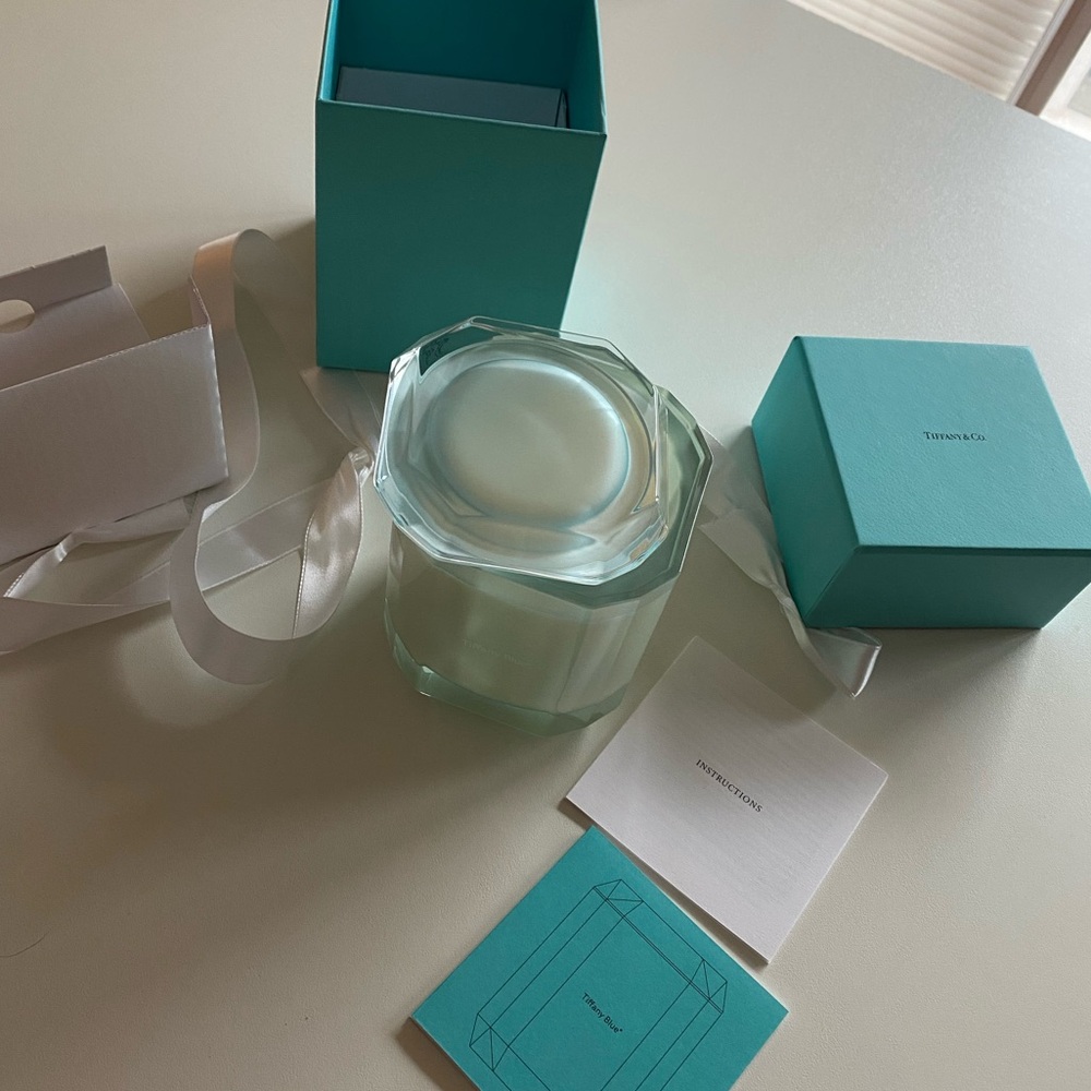 Tiffany & Co. Turquoise Candle with White Ribbon